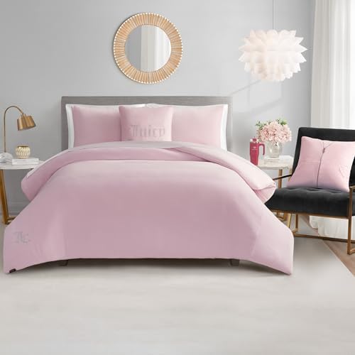 Juicy Couture Marshmallow Pink Velour King Comforter Set - Image 7