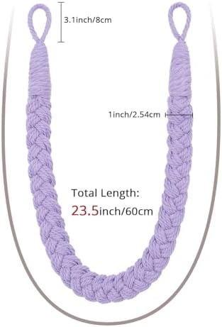 NICEEC 4 Pack Natural Cotton Rope Curtain Tiebacks Elegant Boho Style - Image 3