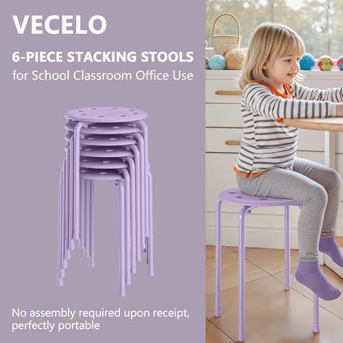 VECELO 6-Piece Stacking Stools for Classroom - Image 3