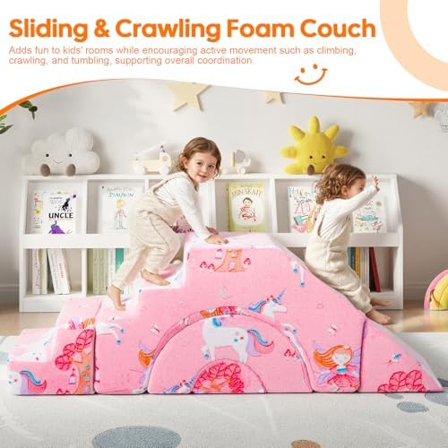 MeMoreCool Glow in Dark Kids Couch, Foam Climbing Sofa - Image 6