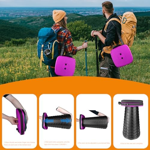 Foldable Camping Stool with Cushion, Portable Folding Stool with Nylon Bag - Image 4