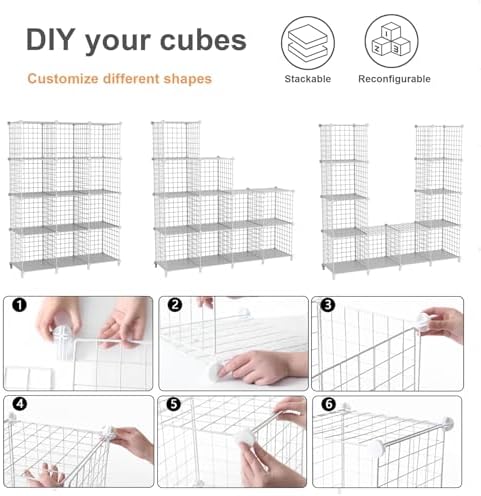 12-Cube Storage Organizer Metal Wire Shelf - Image 6