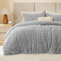 BEDELITE Faux Fur Twin/Twin XL Comforter Set, Fluffy Bed Set, Light Grey by BEDELITE