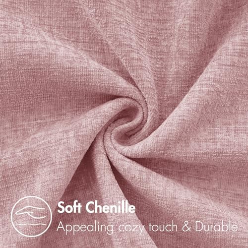 MIULEE Soft Chenille Throw Pillow Covers Blush Pink 18x18 Inch Pack of 2 - Image 2