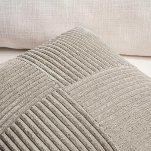 Fancy Homi Neutral Grey Decorative Throw Pillow Covers 16x16 Inch - Image 4