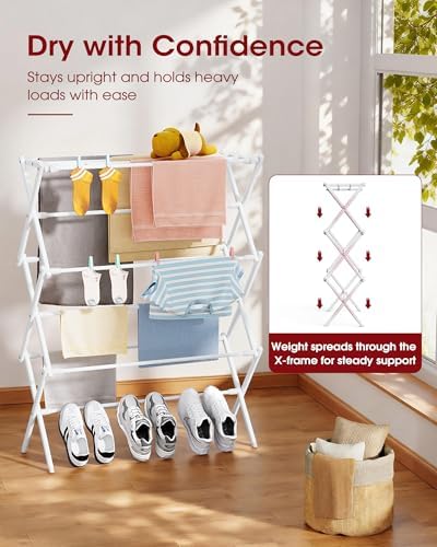 Foldable 3-Tier Clothes Drying Rack 37.4" H - Image 3