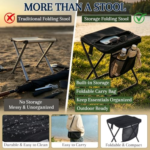 Portable Collapsible Stool，12.2 Inch Folding Stool - Image 5