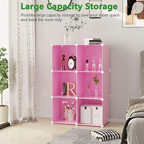 C&AHOME 6-Cube Storage Organizer Cube Shelf Closet Storage Bookcase - Image 5