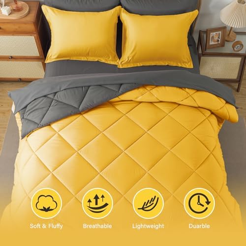 7pcs Reversible Comforter Set Queen Down Alternative Bedding Sets - Image 2
