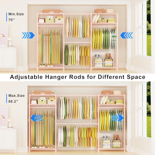 Ulif E1 Heavy Duty Closet Garment Rack, 6 Tiers Expandable Clothing Storage - Image 3