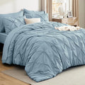 Bedsure 7-Piece California King Comforter Set & Sheets, Light Blue Bedding by BEDSURE