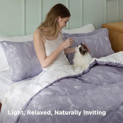 Bedsure Lavender Bedding Set, Floral Reversible - Image 4