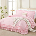 Andency Pink Twin Size Ruffle Comforter Set, 2 Pieces by Andency