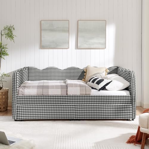 KEIKI Full Size Upholstery Gingham Daybed - Image 4