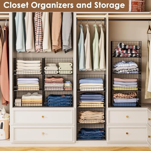Yociyoga 4-Tier Stackable Closet Organizers and Storage Shelves, Foldable - Image 5