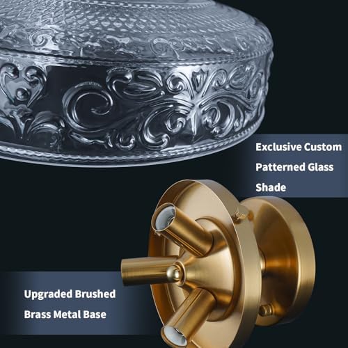 Gold Semi Flush Mount Ceiling Light, 3-Light Close to Ceiling Light - Image 7