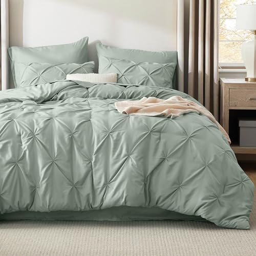 Bedsure 7-Piece Queen Comforter Set & Sheet Set, Sage Green Bed in a Bag - Image 2