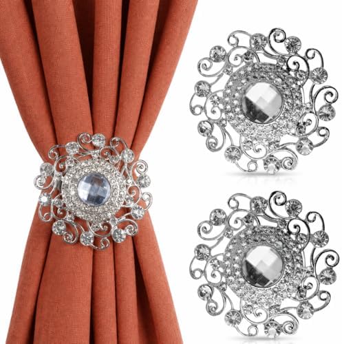 2PCS Curtain Tiebacks Clips Buckle Strong Magnetic Holdbacks Holders, Shining by Mikomer