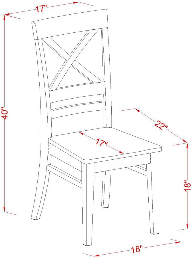 East West Furniture DOQU9-WHI-W 9 Piece Dining Set Includes a Rectangle Dining Room Table with Butterfly Leaf and 8 Kitchen Chairs, 42x78 Inch, Buttermilk & Cherry