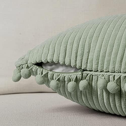 Fancy Homi Pack of 2 Sage Green Decorative Throw Pillow Covers 24x24 Inch - Image 3