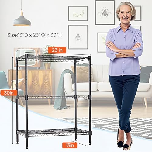 BestOffice | 3-Tier Wire Shelf | 23" x 13.2" x 30.2" | Black - Image 3