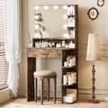 Makeup Vanity Desk with Mirror and Lights, 26.4”Small Vanity Mirror with Lights by Neoriver