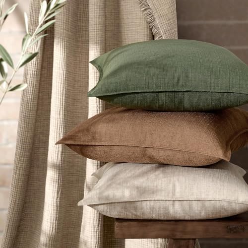 MIULEE Thick Textured Euro Sham Throw Pillow Covers 26x26 Inch Brown Sugar - Image 4