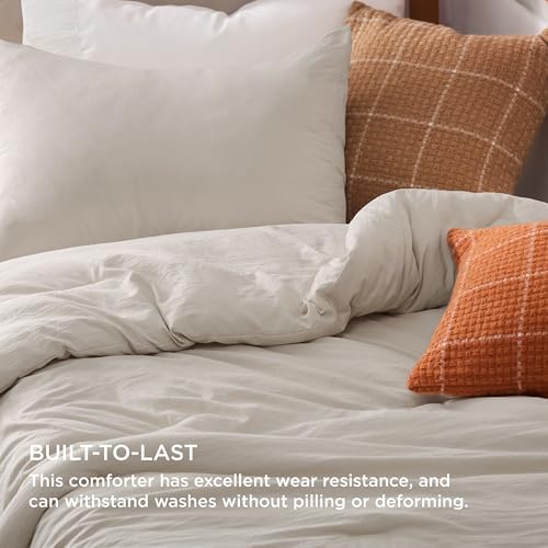 Bedsure Twin/Twin XL Comforter Set Prewashed Bedding 2Pcs Beige 68"x88" - Image 3