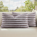 decorUhome Fall Faux Fur Throw Pillow Covers 12x20 Set of 2 Brown White by decorUhome