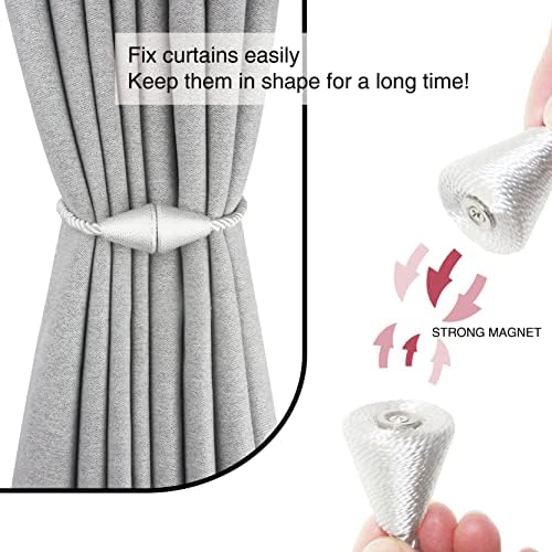 Magnetic Curtain Tiebacks Rope Decorative Holdbacks - Image 2