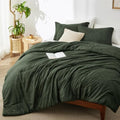 Bedsure Olive Green King Size Comforter Set, Cationic Dyed Bed Set 3 Pcs by BEDSURE