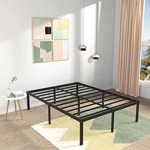 DiaOutro 18 Inch Full XL Bed Frame 80 x 54 Metal Platform - Image 5