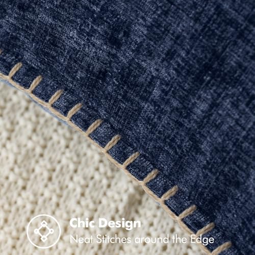 MIULEE Decorative Euro Sham Pillow Covers 24x24 Inch Navy 2 Pack - Image 2