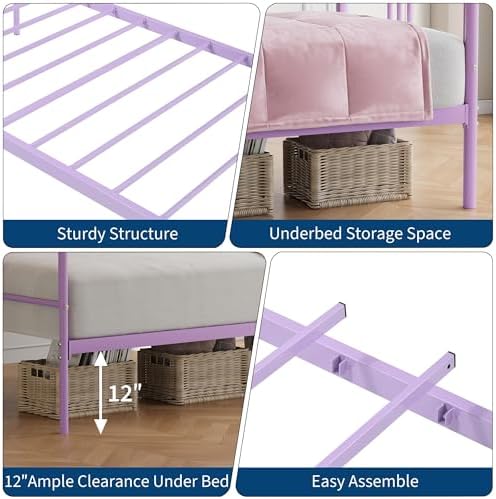 GarveeLife Twin Size Metal Daybed Frame, Heavy-Duty Steel Slat Support - Image 4