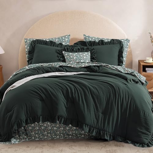 BLOOMHAVEN Oversized Queen Comforter Set-7 Pieces Ruffle Bedding by BLOOMHAVEN
