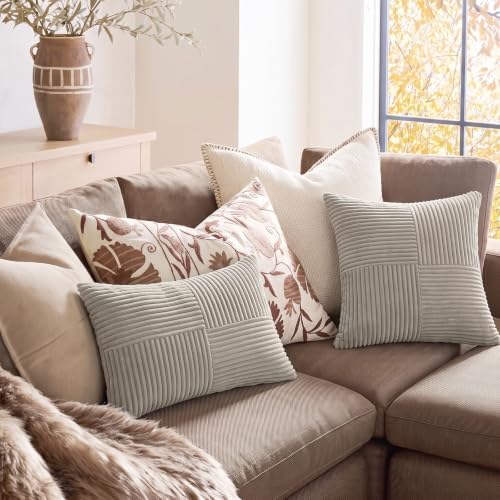 Fancy Homi Neutral Grey Decorative Throw Pillow Covers 16x16 Inch - Image 5