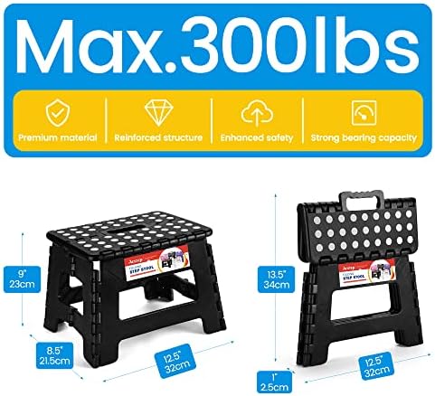 12 Packs Folding Step Stool 9'' Tall Kids Step Stool Holds Up to 300 lb Plastic - Image 2