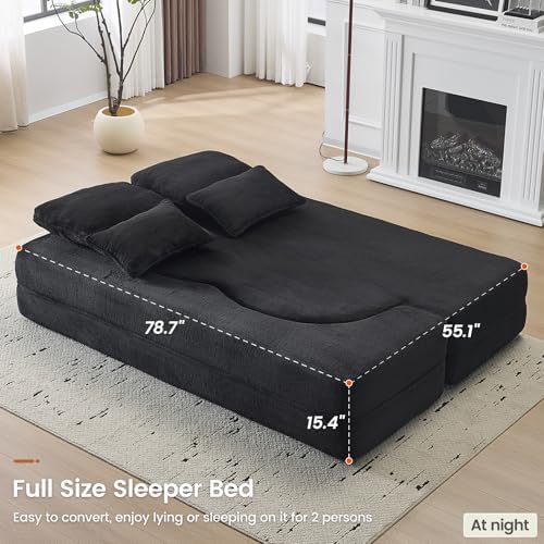 78” Convertible Sofa Bed, Full Size Sleeper Couch - Image 5