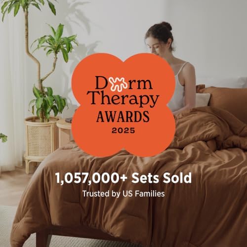 Bedsure Terracotta Full Size Comforter Set, Cationic Dyed Bed Set 3 Pcs - Image 4