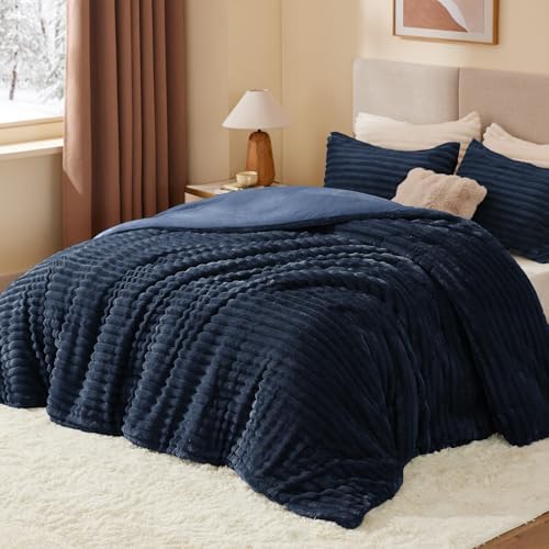 BEDELITE Fleece California King Comforter Set, Fluffy Bed Set - Image 2