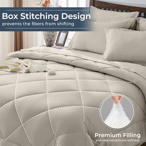HEVUMYI 7-Piece King Comforter Set, Linen Bed in a Bag - Image 4