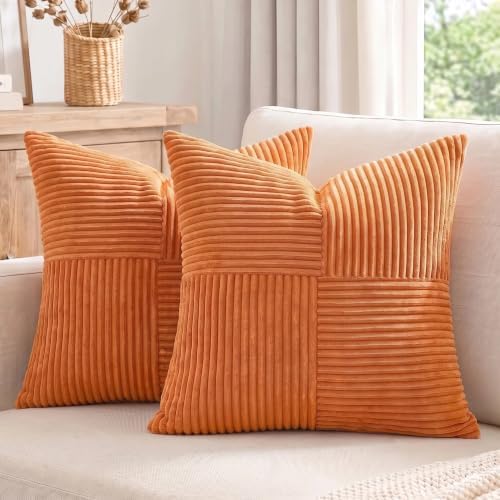 Fancy Homi Burnt Orange Decorative Throw Pillow Covers 22x22 Inch - Image 7