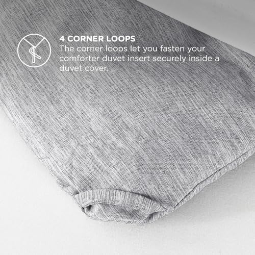 Bedsure Oversized Queen Comforter Set 3Pcs, Soft Light Grey Cationic Dyed - Image 5