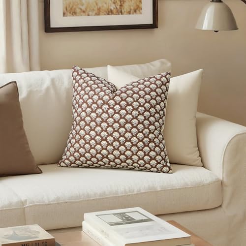 MIULEE Fall Floral Print Decorative Pillow Covers 18x18, Dark Brown - Image 2