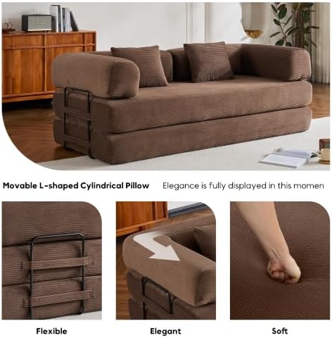 78" Convertible Floor Sofa Bed, Boneless Couches - Image 5