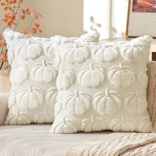 MIULEE Fall Pillow Covers Pumpkin Fall Decor 26x26 Pure White by MIULEE