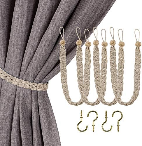 Home Queen Hand Braided Curtain Tie Back, Buckle Holdback Drapery Curtain by HomeQueen