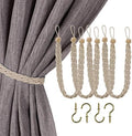 Home Queen Hand Braided Curtain Tie Back, Buckle Holdback Drapery Curtain by HomeQueen