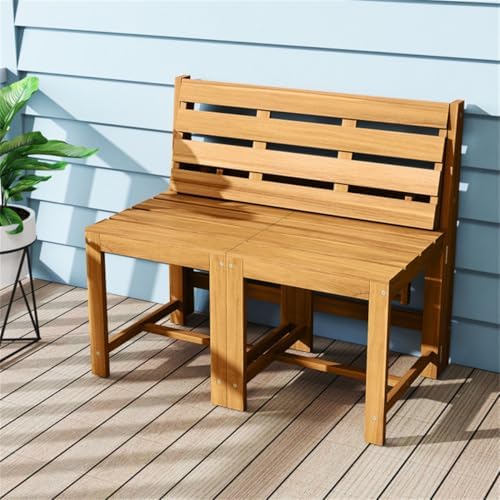 Convertible Outdoor Furniture Set, Acacia Wood Patio Loveseat, Table & Chairs by Unknown
