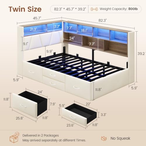 AOGLLATI Twin Corner Bed Frame - Image 3